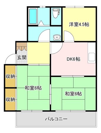 サンヒルズB棟の物件間取画像